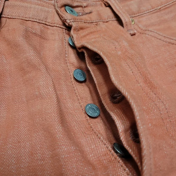 Levi's 501 Slim Fit Selvedge Jeans White Oak Cone Denim Men's Size W34 L32